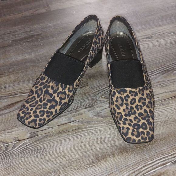 Sesto Meucci Yasemin Leopard-Print Pumps Square Toe Waterproof Size 8 - Picture 1 of 10
